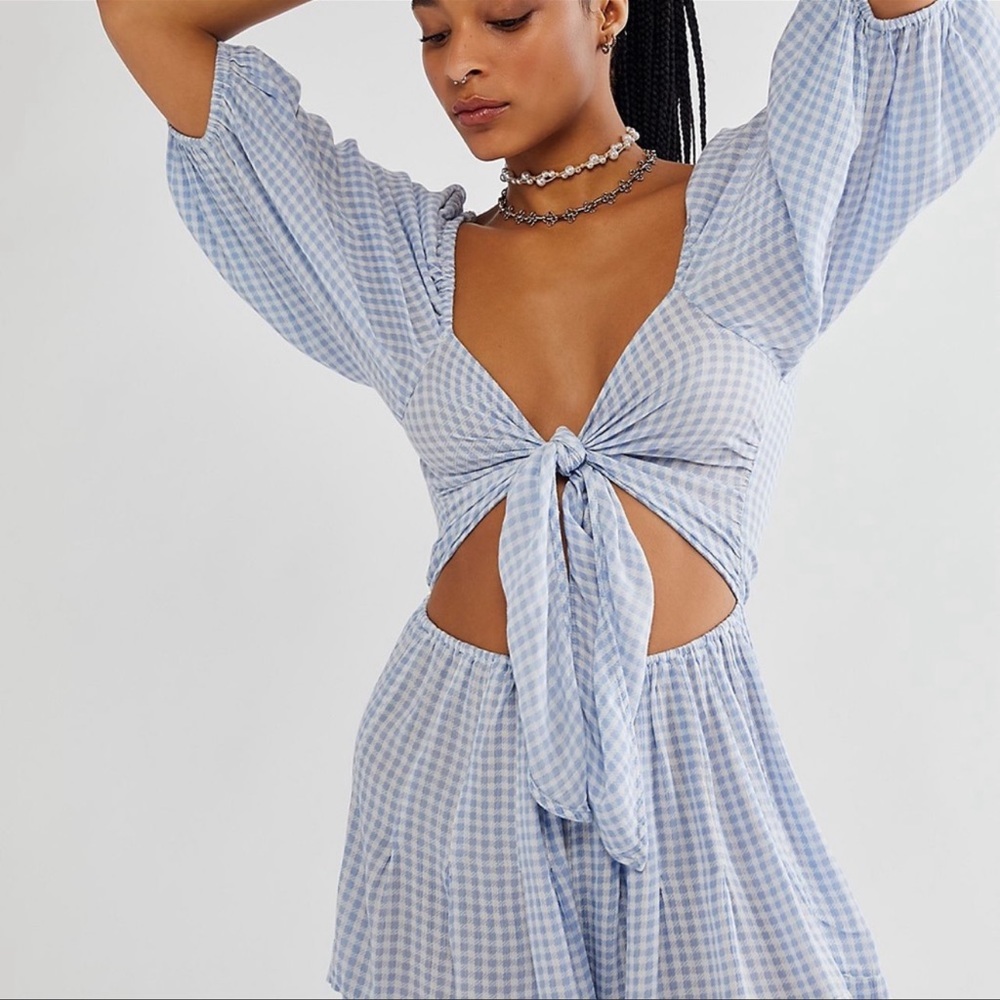 Free People | Ashley Tie-Front Romper | Small